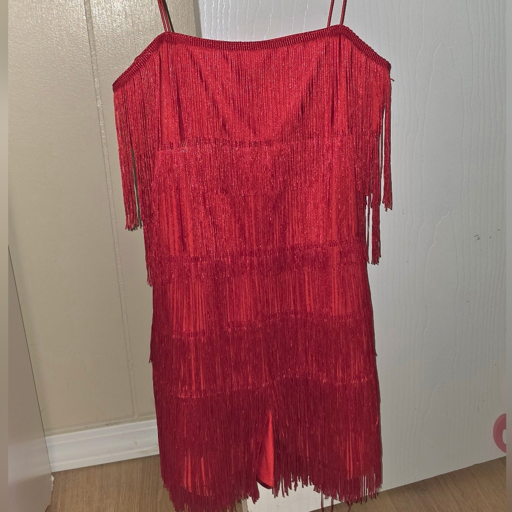Red Fringe Dress